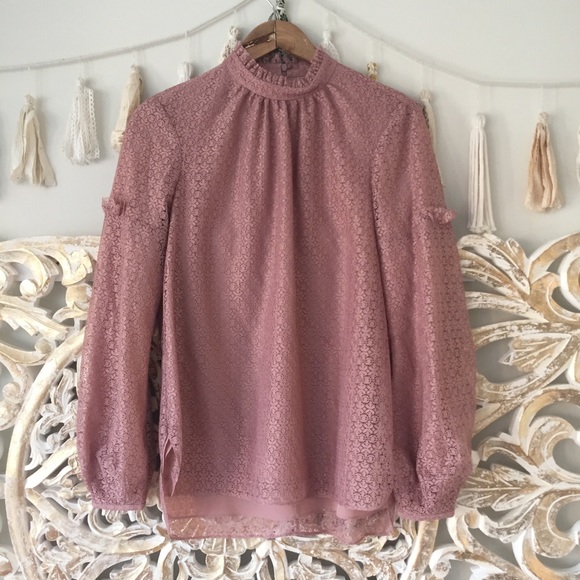 Charlotte Brody Tops - Charlotte Brody Lace Volume Sleeve Blouse